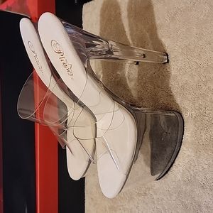 Pleaser Clear tab 73/4 platform sz 11